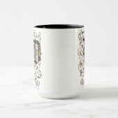 Verziert Floral Monogramm 'D' Tasse (Zentrum)