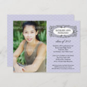 Verziert Frame Lilac Abschluss Einladung (Vorne/Hinten)