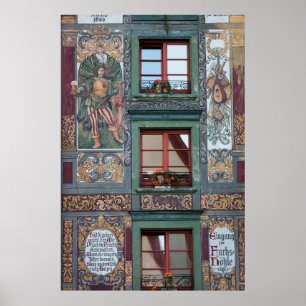 Verziert Fresco Detail, Deutschland Poster