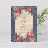 Verziert Garden Bloom Romantische Hochzeit Einladung (Stehend Vorderseite)