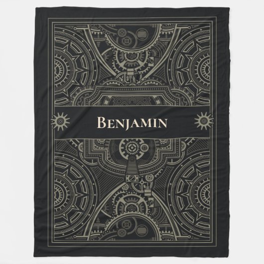 Verziert Gearhead Steampunk Fleecedecke (Vorderseite)