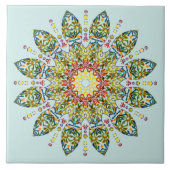 Verziert-Gelb-Mandala Fliese (Vorderseite)