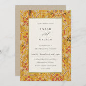 Verziert Gelbe Flora Vow Renewal Einladung (Vorne/Hinten)