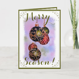 VERZIERT GOLD CHRISTMAS ORNAMENS SAASONS GREETING FEIERTAGSKARTE