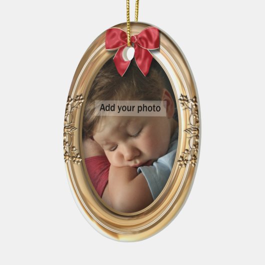Verziert Gold Foto Ornament (Links)