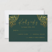 Verziert Gold Frills Minimalistische Script-Hochze RSVP Karte (Vorderseite)