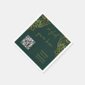 Verziert Gold Frills WiFi Password Wedding Napkins Serviette (Ecke)