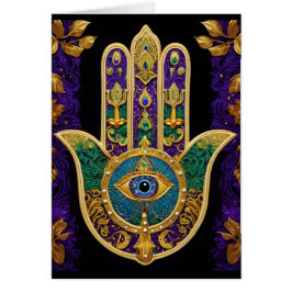 Verziert Gold Third Eye Hamsa