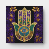 Verziert Gold Third Eye Hamsa Fotoplatte (Vorderseite)
