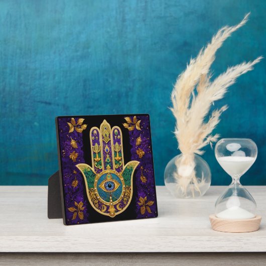 Verziert Gold Third Eye Hamsa Fotoplatte (InSitu)