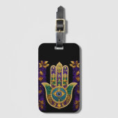 Verziert Gold Third Eye Hamsa Gepäckanhänger (Vorderseite Vertikal)
