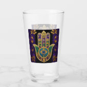 Verziert Gold Third Eye Hamsa Glas (Rückseite)