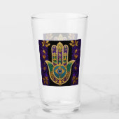 Verziert Gold Third Eye Hamsa Glas (Vorderseite)