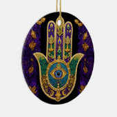 Verziert Gold Third Eye Hamsa Keramik Ornament (Rechts)