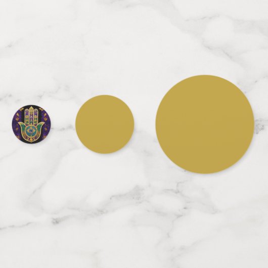 Verziert Gold Third Eye Hamsa Konfetti (Vorderseiten)