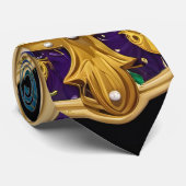Verziert Gold Third Eye Hamsa Krawatte (Gerollt)