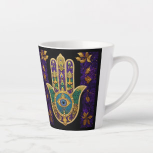Verziert Gold Third Eye Hamsa Milchtasse
