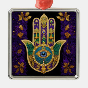 Verziert Gold Third Eye Hamsa Ornament Aus Metall