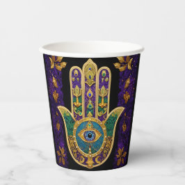 Verziert Gold Third Eye Hamsa Pappbecher