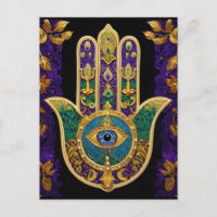 Verziert Gold Third Eye Hamsa