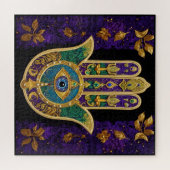 Verziert Gold Third Eye Hamsa Puzzle (Horizontal)