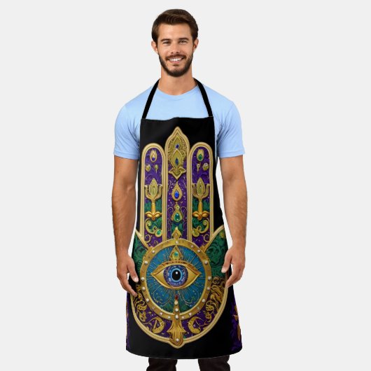 Verziert Gold Third Eye Hamsa Schürze (Getragen)