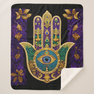 Verziert Gold Third Eye Hamsa Sherpadecke