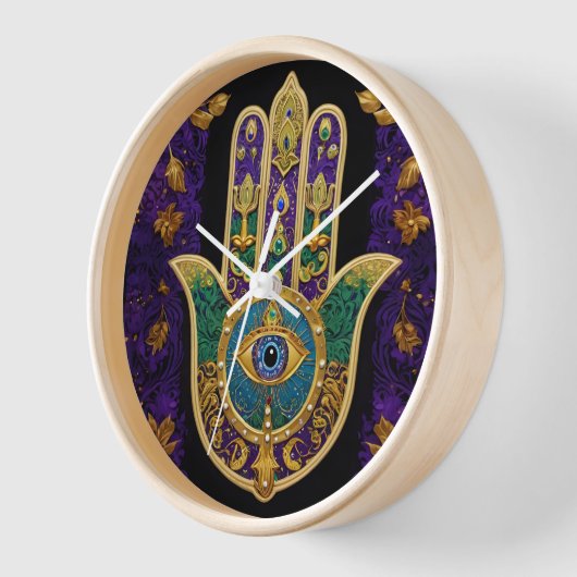 Verziert Gold Third Eye Hamsa Uhr (Winkel)