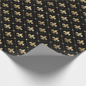 Verziert Gold Vintag Lilie Overlay Geschenkpapier (Ecke)