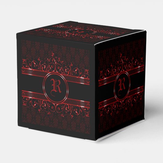 Verziert Gothic Mit Monogramm Gevor Box Schwarz &  Geschenkschachtel (Rückseite)