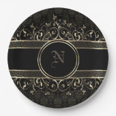 Verziert Gothic-Mit Monogramm Pappteller (Vorderseite)