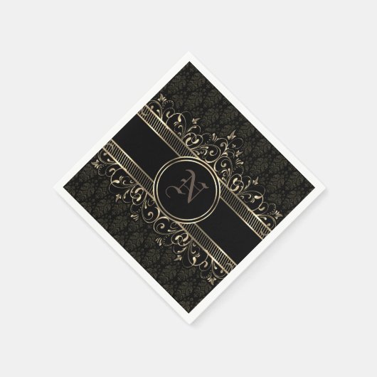 Verziert Gothic-Mit Monogramm Serviette (Ecke)