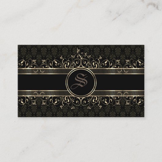 Verziert Gothic-Mit Monogramm Visitenkarte (Vorderseite)