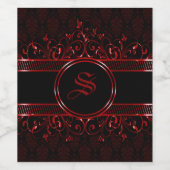 Verziert-Gothic-Mit Monogramm Weinetikett (Einzelnes Label)
