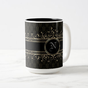 Verziert Gothic-Mit Monogramm Zweifarbige Tasse