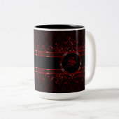 Verziert-Gothic-Mit Monogramm Zweifarbige Tasse (VorderseiteRechts)
