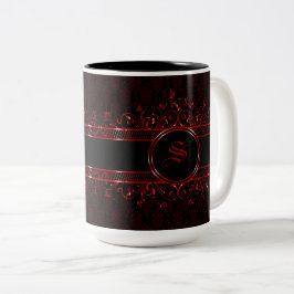 Verziert-Gothic-Mit Monogramm Zweifarbige Tasse