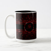 Verziert-Gothic-Mit Monogramm Zweifarbige Tasse (Links)