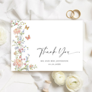 Verziert Grace Pastel Blush Bloral Wedding Vielen  Dankeskarte