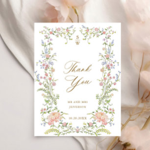 Verziert Grace Pastel Blush Bloral Wedding Vielen  Postkarte