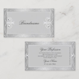 Verziert Gray Silver Mosaic Sparkle Jewels Ornamen Visitenkarte