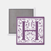 Verziert H Monogramm Magnet (Vorderseite/Rückseite)