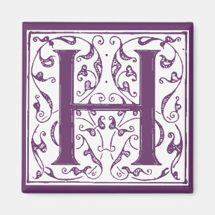 Verziert H Monogramm Magnet