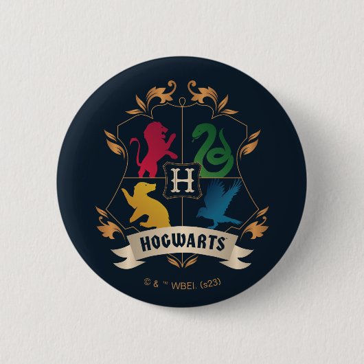 Verziert HOGWARTS™ House Wappen Button (Vorderseite)