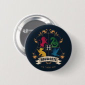 Verziert HOGWARTS™ House Wappen Button (Vorne & Hinten)