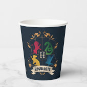 Verziert HOGWARTS™ House Wappen Pappbecher (Vorderseite)
