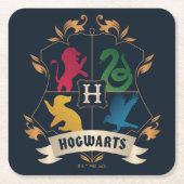 Verziert HOGWARTS™ House Wappen Rechteckiger Pappuntersetzer (Vorderseite)