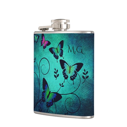 Verziert Jewel Butterflies Flachmann (Links)