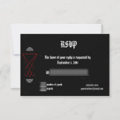 Verziert Luciferian Occult Goth Wedding RSVP Einladung (Vorderseite)