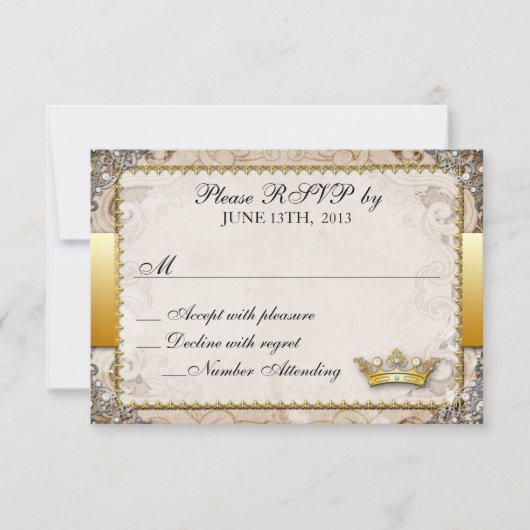 Verziert Mairytale Storybook Wedding RSVP (Vorderseite)